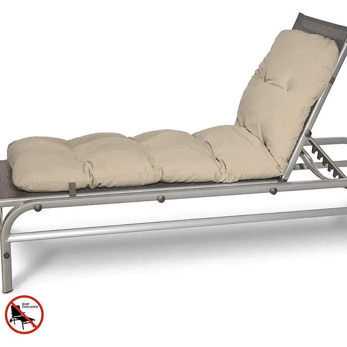 Beautissu Liegenauflage Flair RL - Rollliege, 2 Stk., Polyester, Natur - Beiges, gestepptes Kissen für eine Sonnenliege oder Chaiselongue.