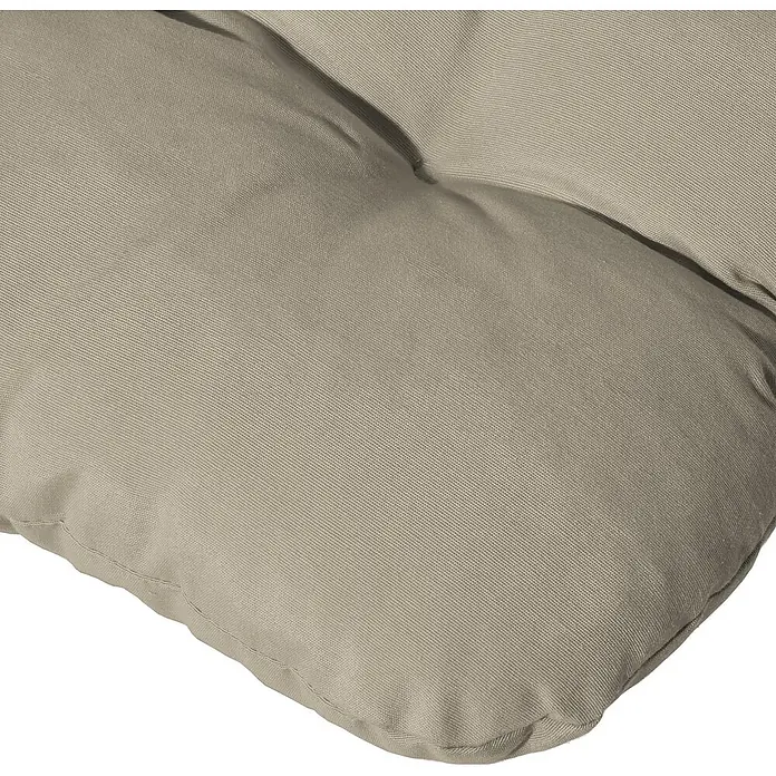 Beautissu Liegenauflage Flair RL - Rollliege, 2 Stk., Polyester, Natur - Nahaufnahme eines hellbeigen, getufteten Outdoor-Kissens aus strapazierfähigem Webstoff mit weicher Füllung.
