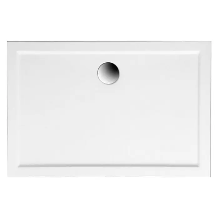 Bad Land Duschwanne GOLIAT Duschwanne rechteckig 100 x 90 cm Weiß, mit Ablauf und Füßen - Kunststoff, Weiß - Weißes, rechteckiges Duschbecken mit mittigem Abfluss und leicht erhöhtem Rand.