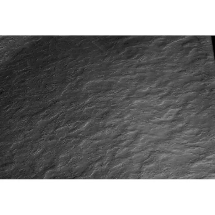 Bad Land Duschwanne OSKAR Duschwanne quadratisch 90 x 90 cm Schwarz Steinoptik, Ablauf und - Kunststoff, Schwarz, Steinoptik - Dunkelgraue Texturoberfläche mit subtilen Wellen und einem matten Finish.