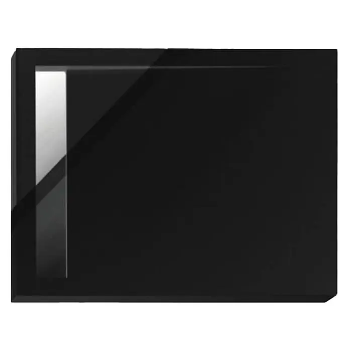Bad Land Duschwanne WEST NEW Duschwanne rechteckig 110 x 90 cm Schwarz, Set mit Ablaufgarnitur - Kunststoff, Schwarz - Rechteckige, hochglänzende schwarze Möbelfront oder Tür.