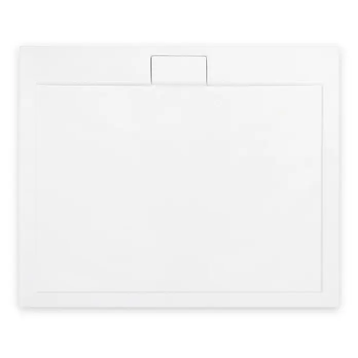 Bad Land Duschwanne AXIM SLIM Duschwanne rechteckig 120 x 80 cm Weiß, Set mit Ablaufgarnitur - Kunststoff, Weiß - Weißes rechteckiges Duschbecken mit integrierter, flächenbündiger Ablaufabdeckung.