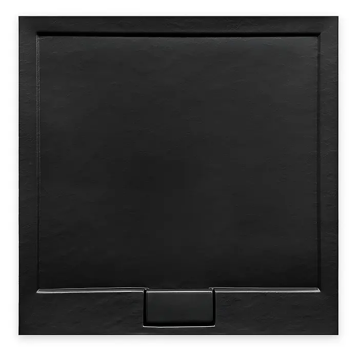 Bad Land Duschwanne AXIM SLIM Duschwanne quadratisch 80 x 80 cm Schwarz Steinoptik, mit Ablauf - Kunststoff, Schwarz, Steinoptik - Schwarze Duschwanne in Schieferoptik mit texturierter Oberfläche und linearem Ablauf.