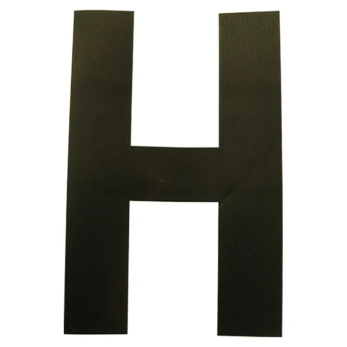 Folienzeichen - Buchstabe H, 10 cm, PVC, Schwarz - Schwarzer Buchstabe H aus stabilem Material, ideal für Beschilderungen, Bastelarbeiten oder als dekoratives Element.