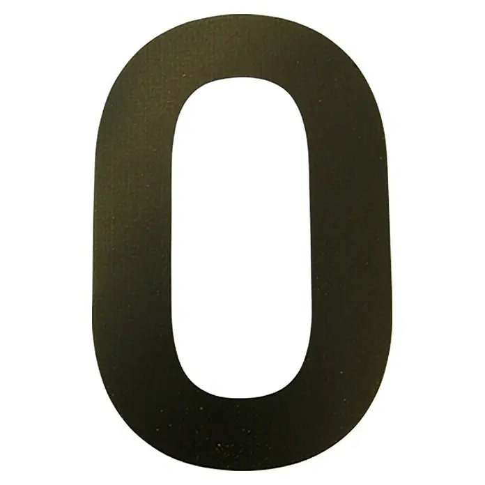 Folienzeichen - Zahl 0, 10 cm, PVC, Schwarz - Schwarze Hausnummer 0 aus robustem Material. Ideal zur klaren Kennzeichnung Ihres Zuhauses mit stilvoller Optik und guter Sichtbarkeit.