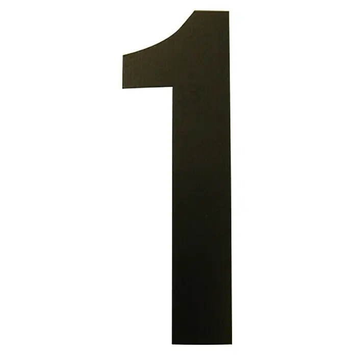 Folienzeichen - Zahl 1, 10 cm, PVC, Schwarz - Schwarze Hausnummer Eins, perfekt für die stilvolle Kennzeichnung Ihres Hauses oder Geschäftsgebäudes. Klare Form für moderne Optik.