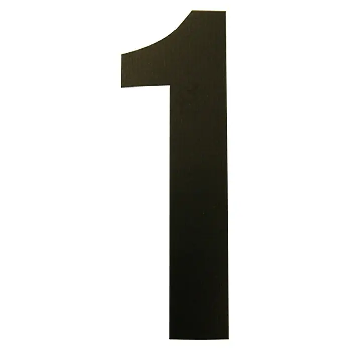 FolienzeichenZahl 1, 10 cm, PVC, Schwarz - Schwarze Hausnummer Eins, perfekt für die stilvolle Kennzeichnung Ihres Hauses oder Geschäftsgebäudes. Klare Form für moderne Optik.