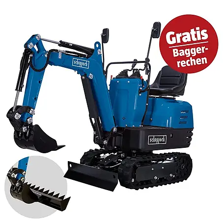 Scheppach  Minibagger EXC815 + Gratis Rechenschaufel