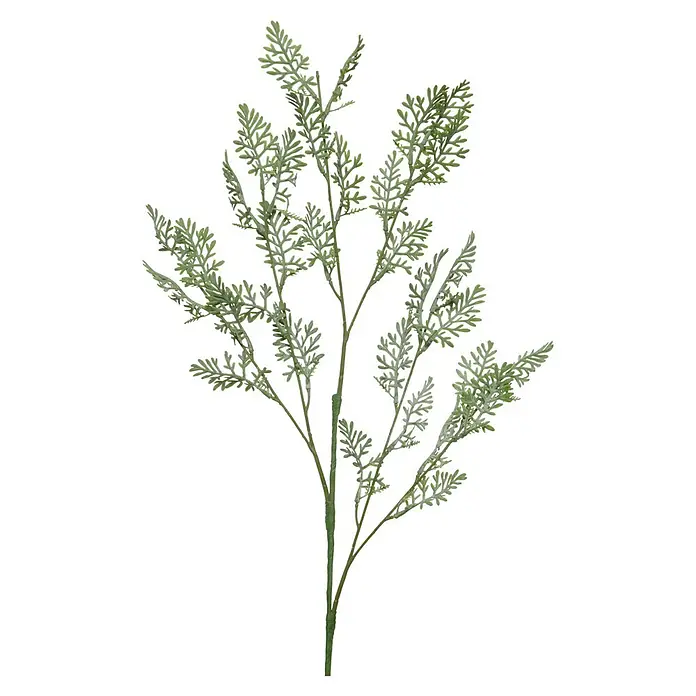 Planta artificial - Altura: 33 cm, Verde, Plástico - Ramita de helecho artificial verde claro con hojas delicadas y plumosas para decoración.