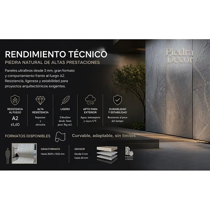 Panel de pared Sol - 60 x 120 mm, Lineal Big, 2 ud. - Paneles de piedra natural ultrafinos y de alto rendimiento de Piedra Decor, mostrando resistencia al fuego, flexibilidad y durabilidad arquitectónica.