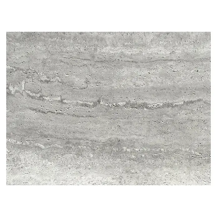 Panel de pared Travertine - 60 x 120 mm, Roca Grey, 2 ud. - Textura de piedra porosa gris claro con vetas horizontales.