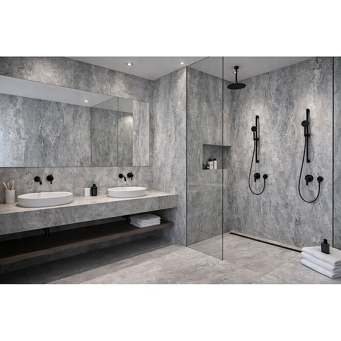 Panel de pared Travertine (60 x 120 mm, Roca Grey, 2 ud.) | BAUHAUS