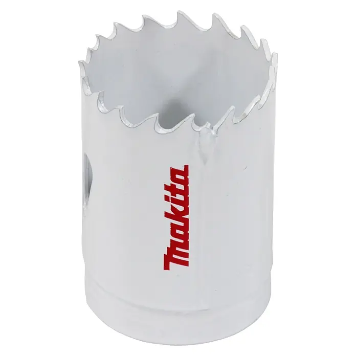 Makita Lochsägen-Set Sanitär D-47298 -  - Weiße Lochsäge mit Sägezähnen und rotem Makita-Logo.