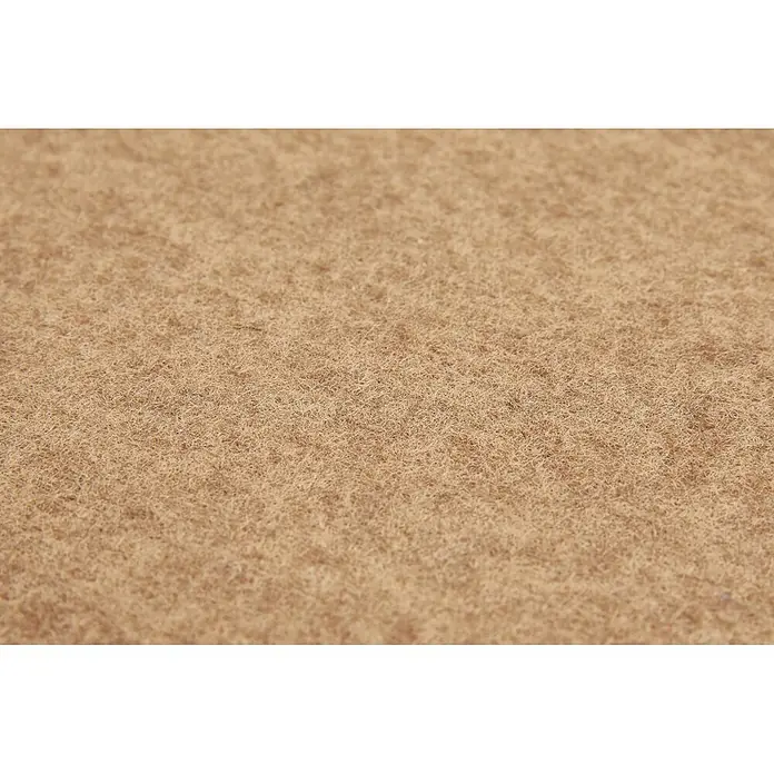 Teppichfliese Filzfliese - 40 x 40 cm, Beige, Selbstklebend, 100 % Polypropylen - Nahaufnahme einer hellbraunen filzähnlichen Textiltextur.