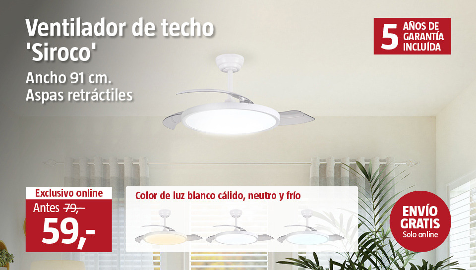 Ventilador de techo con luz
