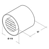 Air-Circle Rohreinschub-Ventilator (125 mm, Weiß)