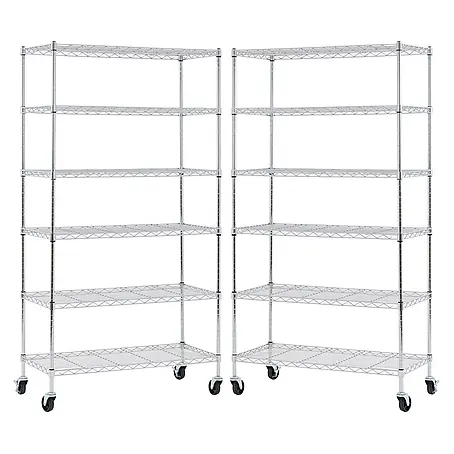 Proregal  Metallregal 2er Set Gitterregal HADES mit Rollen
