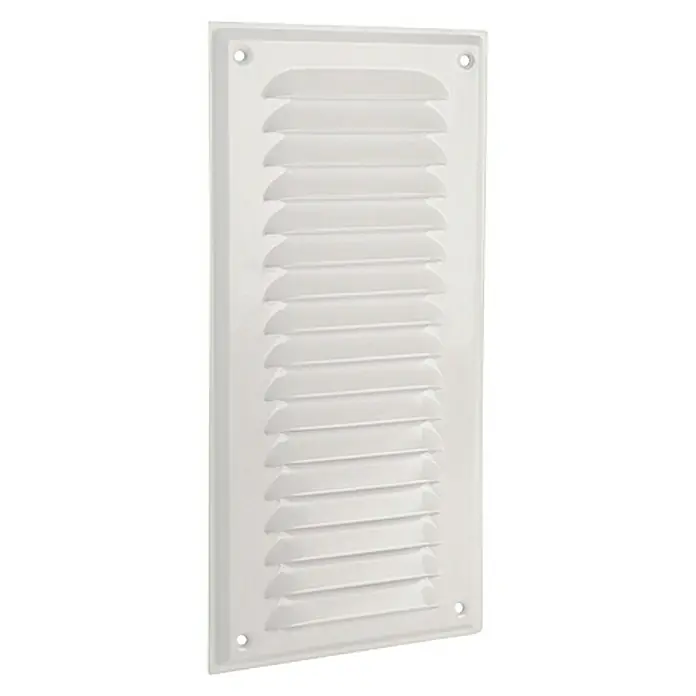 Air-Circle Abdeckgitter - Aluminium, B x H: 15 x 30 cm - Weißes Lüftungsgitter aus Kunststoff mit Lamellen und Befestigungslöchern für eine optimale Luftzirkulation im Innenbereich.