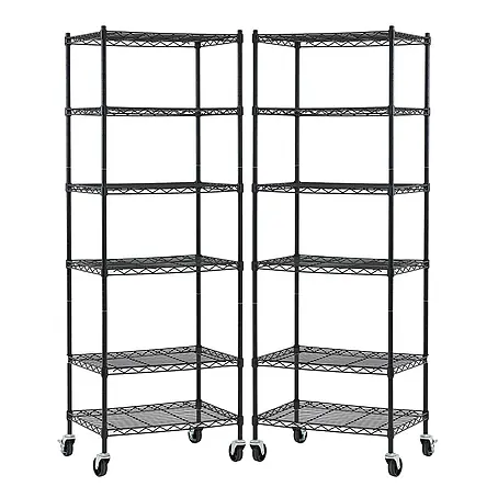 Proregal  Metallregal 2er Set Gitterregal HADES mit Rollen
