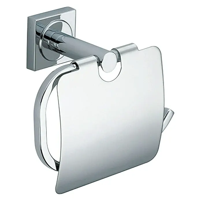 Camargue Cannes Toilettenpapierhalter - Mit Deckel, Silber - Ein glänzender, verchromter Toilettenpapierhalter mit Deckel. Das moderne Design ist ideal für jedes Badezimmer und bietet praktische Aufbewahrung.