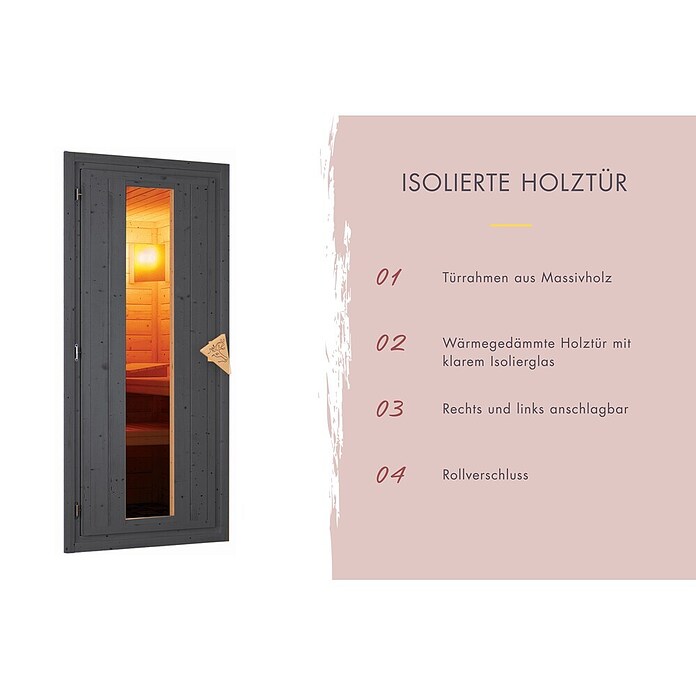 Karibu Saunahaus Hytti (9 KW Bio-Ofen mit externer Steuerung, Anthrazit, L x B x H: 113 x 196 x 228 cm) | BAUHAUS