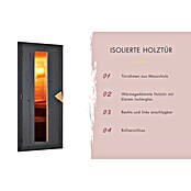 Karibu Saunahaus Hytti (9 KW Bio-Ofen mit externer Steuerung, Anthrazit, L x B x H: 113 x 196 x 228 cm) | BAUHAUS
