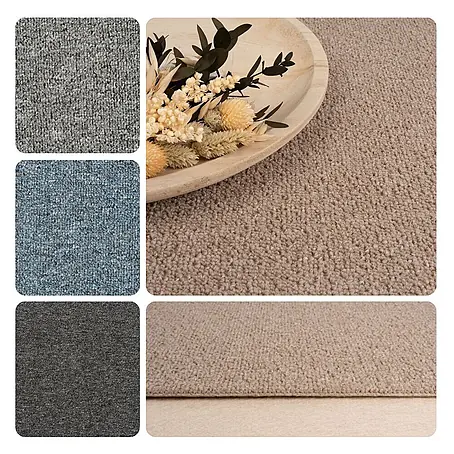 Bricoflor  Teppichboden Meterware 2x5m, Schlinge gemustert, beige hell-braun