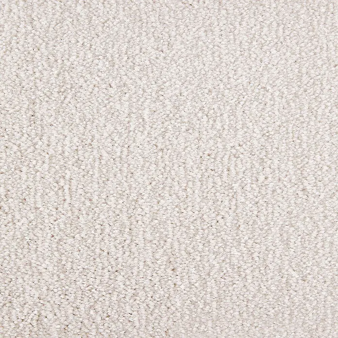 Bricoflor Teppichboden Meterware 2x4m, Velours Hochflor, weiß beige - Velours, 100 % Polypropylen (PP), weiß beige - Nahaufnahme einer weichen, hellbeigen Teppichtextur.