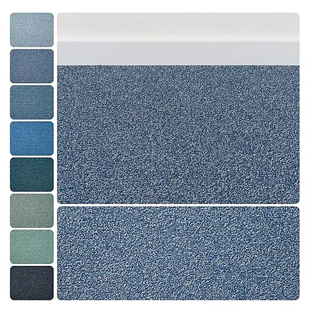 Bricoflor  Teppichboden Meterware 3,5x4m, Schlinge meliert, blau beige