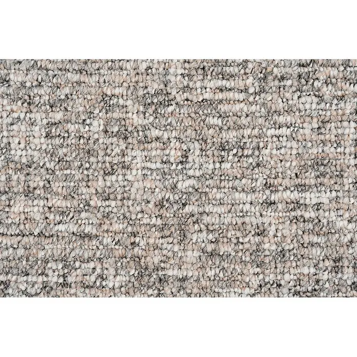 Bricoflor Teppichboden Meterware 2,5x5m, Schlinge gemustert, hell-grau - Schlinge, 100 % Polypropylen (PP), hell-grau - Melierte Schlingenflor-Teppichtextur in Beige, Grau und Cremeweiß.