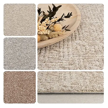 Bricoflor  Teppichboden Meterware 2x4m, Schlinge gemustert, beige weiß