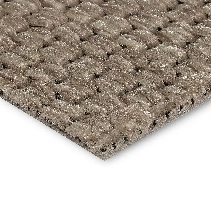 Bricoflor Teppichboden Meterware 5,5x4m, Schlinge Sisal-Optik Flachgewebe, beige hell-braun - Flachgewebe, 89 % Polypropylen (PP) / 5 % Polyester (PET) / 6 % Wolle, beige hell-braun - Hellbraunes, strukturiertes Teppichmuster mit ausgeprägtem Schlingenwebmuster.