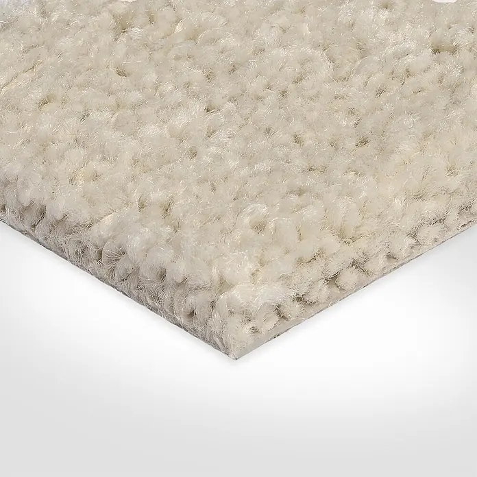 Bricoflor Teppichboden Meterware 8x4m, Velours Hochflor, beige weiß - Velours, 100 % Polypropylen (PP), beige weiß - Cremefarbenes, zotteliges Teppichmuster mit weicher, flauschiger Textur.