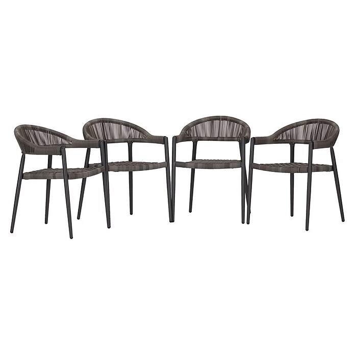 Acamp Stapelsessel Brooklyn (4 Stk., Rope-Bespannung, Stapelbar, Dunkelgrau, B x T x H: 58 x 56 x 78 cm) | BAUHAUS