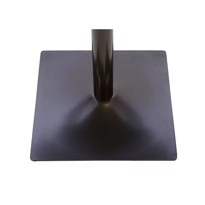 Chefgastro Gartentisch Bistrotisch - L x B x H: 60 x 60 x 76 cm, Ø x H: 60 x 76 cm, Eckig, Dunkelbraun - Dunkler, quadratischer Metallstandfuß mit mittigem Rohr.