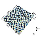 Mosaikfliese Crystal Mix XCM M840 (32,2 x 30,5 cm, Grau, Glänzend)
