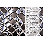Mosaikfliese Quadrat Mix XCM M860 (32,2 x 30,5 cm, Schwarz, Glänzend)