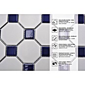 Mosaikfliese Octagon OCTA G464 (29,5 x 29,5 cm, Blau/Weiß, Matt)