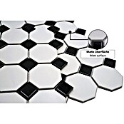 Mosaikfliese Octagon OCTA G468 (29,5 x 29,5 cm, Weiß/Schwarz, Matt)