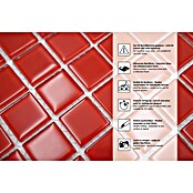 Mosaikfliese Quadrat Crystal Uni CM 4060 (32,7 x 30,2 cm, Rot, Glänzend)