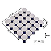 Mosaikfliese Octagon OCTA G464 (29,5 x 29,5 cm, Blau/Weiß, Matt)