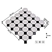 Mosaikfliese Octagon OCTA G468 (29,5 x 29,5 cm, Weiß/Schwarz, Matt)