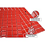 Mosaikfliese Quadrat Crystal Uni CM 4060 (32,7 x 30,2 cm, Rot, Glänzend)
