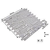 Mosaikfliese Crystal Mix XIC V1311 (29,8 x 30,5 cm, Weiß, Glänzend)