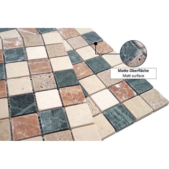 Mosaikfliese Quadrat Mix MOS 32/RND (30,5 x 30,5 cm, Beige, Matt)