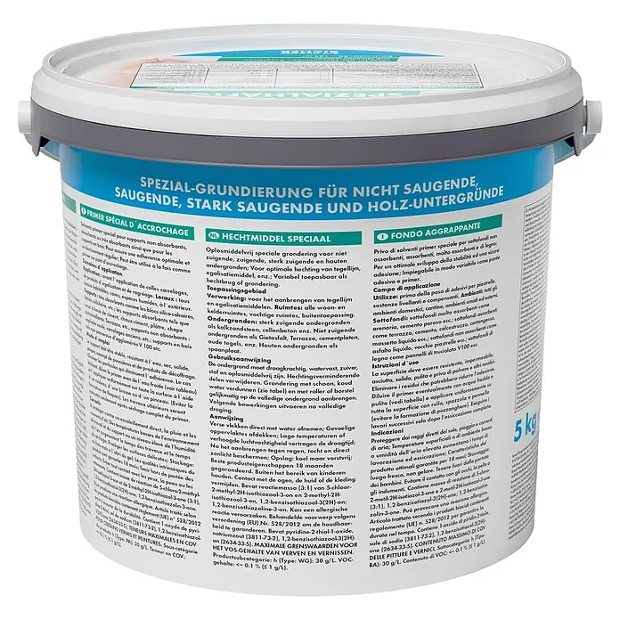 Knauf Spezialhaftgrund - 5 kg - Blauer und weißer 5 kg Eimer Spezialgrundierung für diverse saugende und nicht saugende Untergründe.