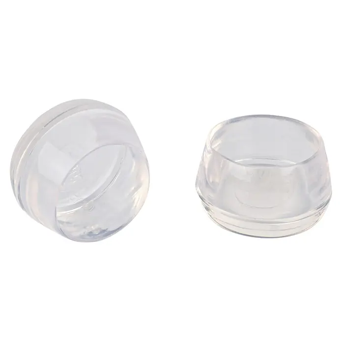 Fix-o-moll Rohrkappen - Durchmesser: 25 mm - Transparente Silikon-Möbelfußkappen.