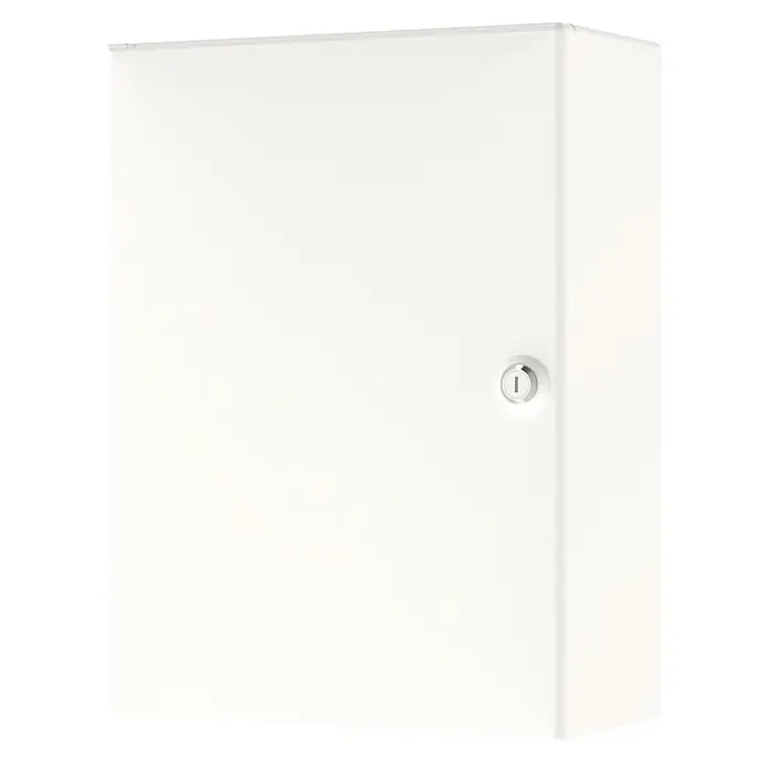 Jokey Medizinschrank - 15 x 31,5 x 42 cm - Weißer rechteckiger Schrank mit silbernem Schlüsselschloss.