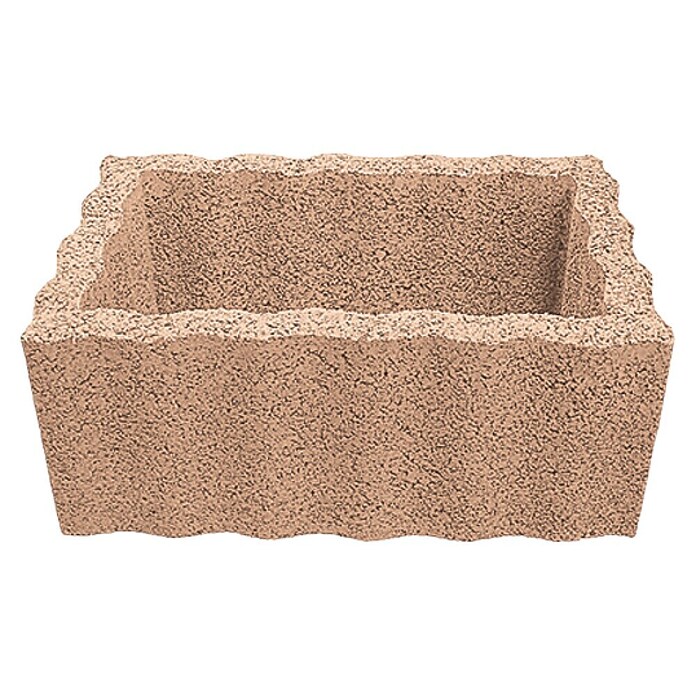Plantenbaksteen Bloembak (Mediterraan, 60 x 40 x 25 cm, Beton)