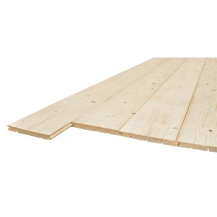 Wandverkleidung Blockwand Fichte (L x B: 249 x 19,6 cm, Hellbraun) | BAUHAUS